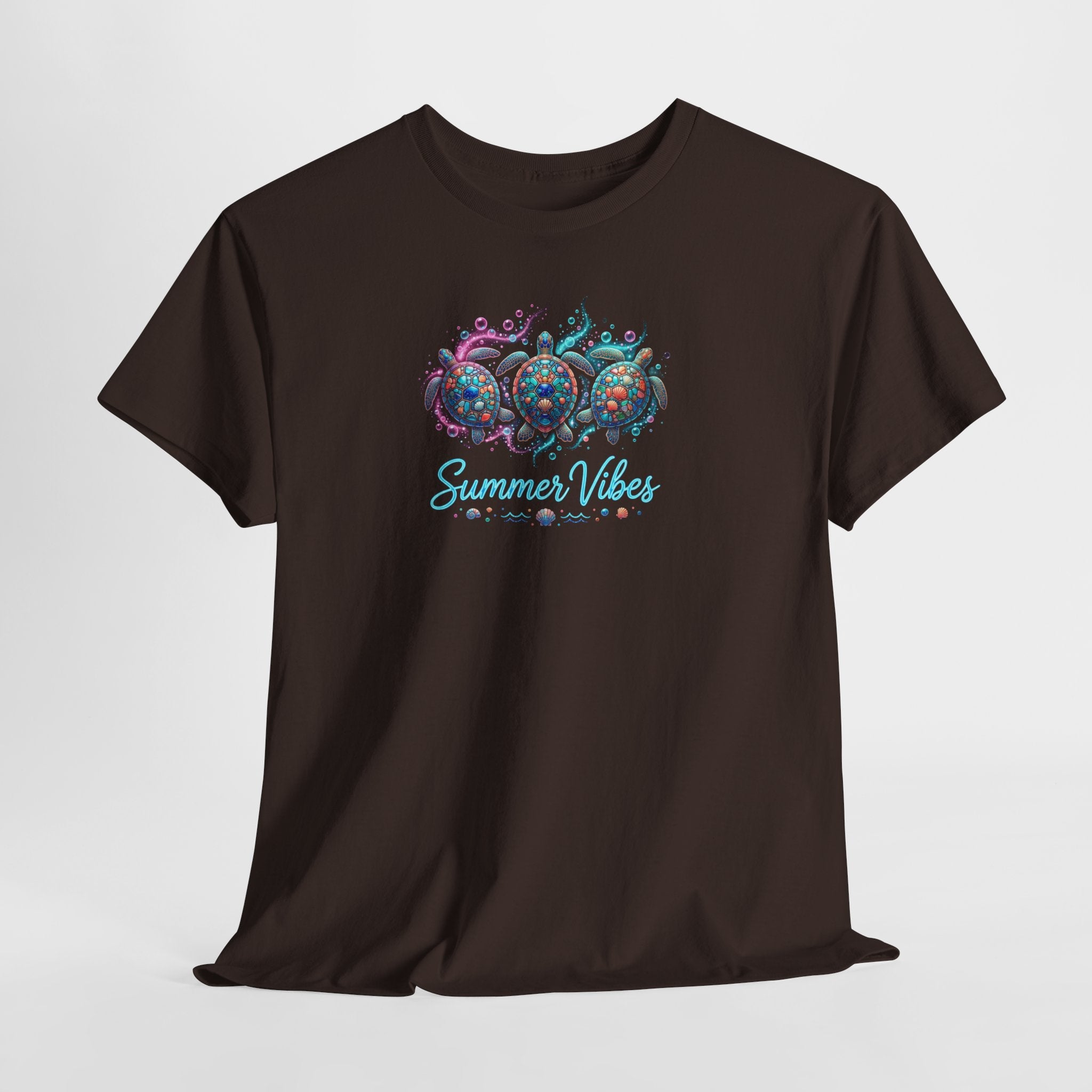 Summer Vibes Crab Tee | Coastal Beach Shells, Tropical Ocean Graphic
