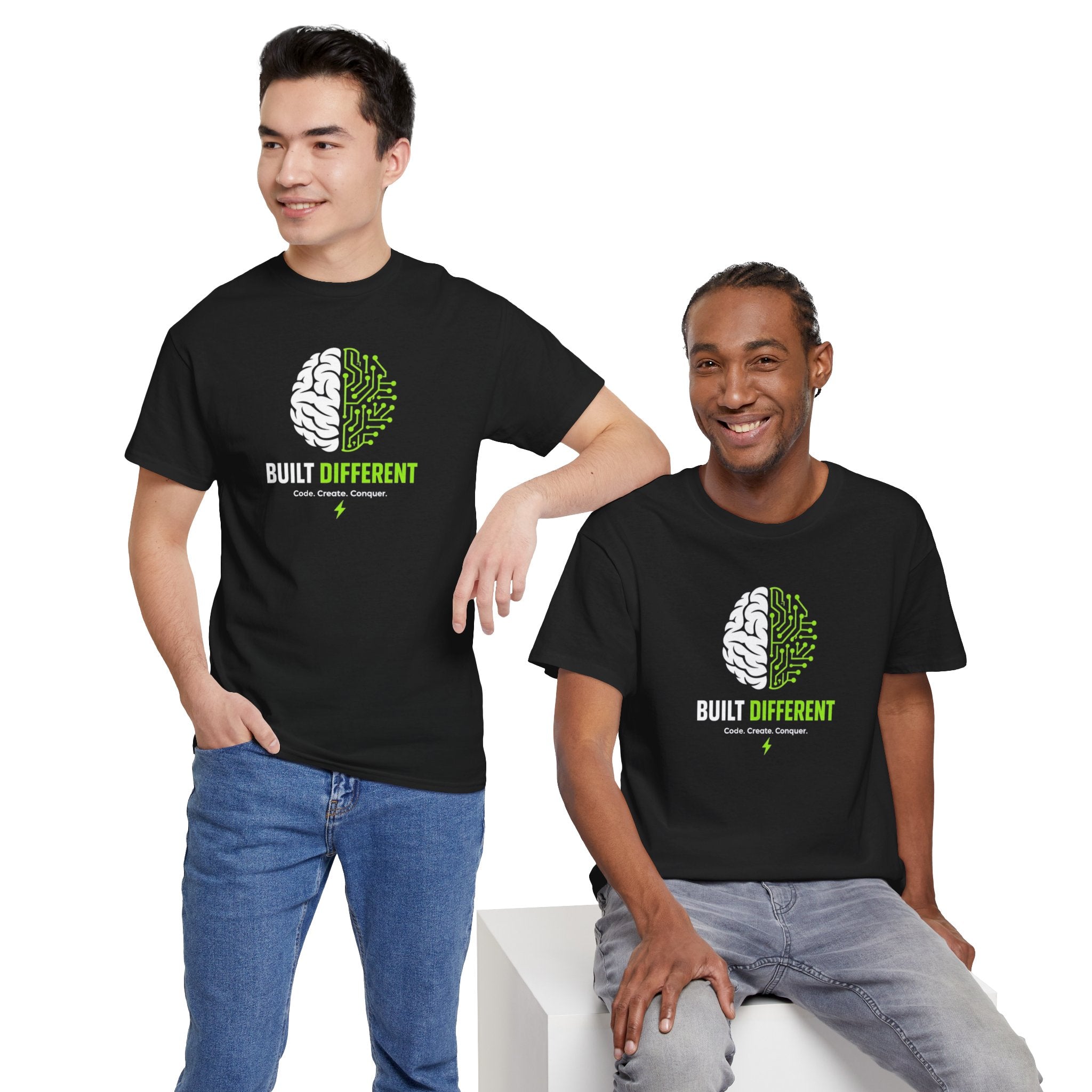 Built Different Brain graphic tee | Tech Mindset T-Shirt