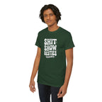 Shit Show Besties Tee | Funny Retro Bubble Letter Graphic Shirt