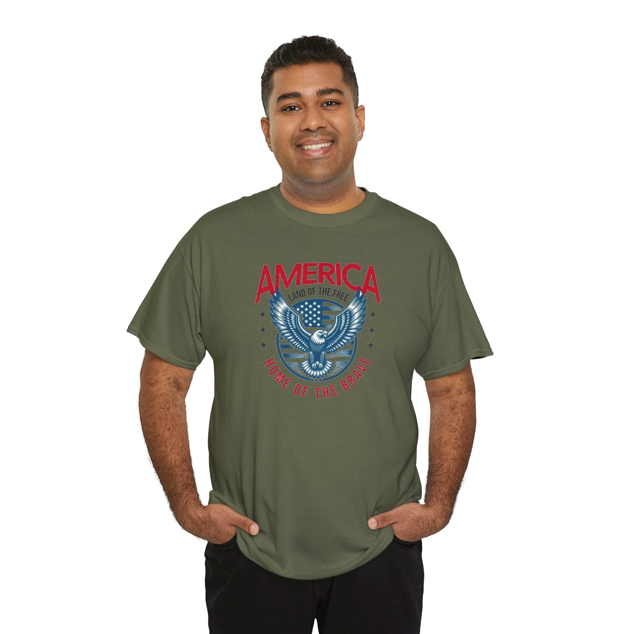 America Land of the Free Home of the Brave Eagle Patriotic T-Shirt