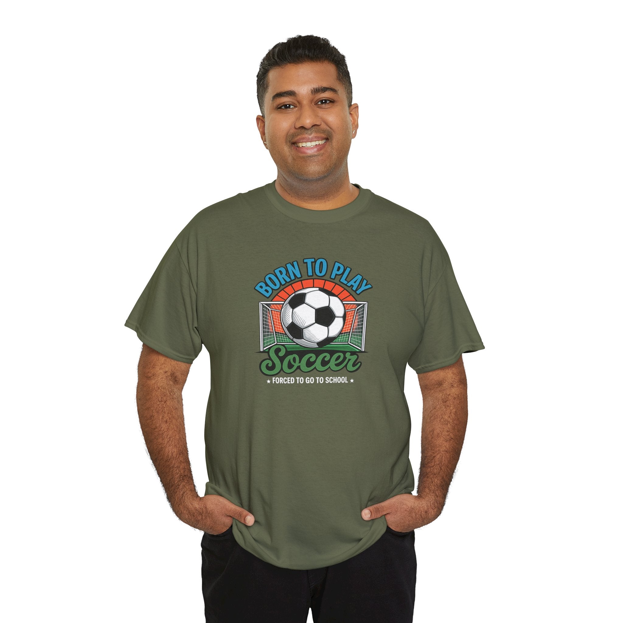 Born to Play Soccer T-Shirt | Soccer Ball Goal Graphic Tee
