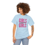 Girls Support Girls T-Shirt | Feminist Pride Tee, Pink Typography