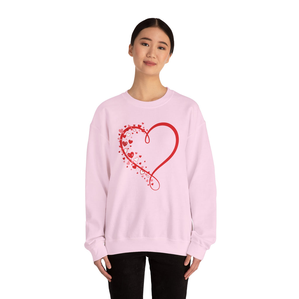 Valentine's Day Red Heart Swirl Sweatshirt | Valentine Heart Crewneck