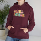 Girl Power retro floral Hoodie | Feminist 70s style sweatshirt