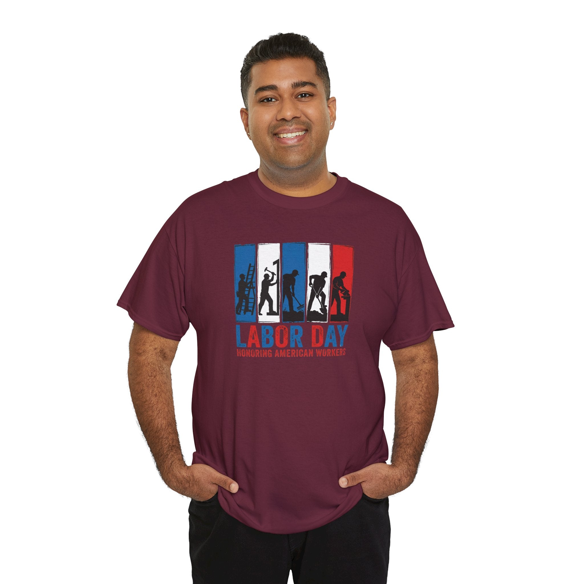 Labor Day American Workers T-Shirt | Patriotic Red White Blue