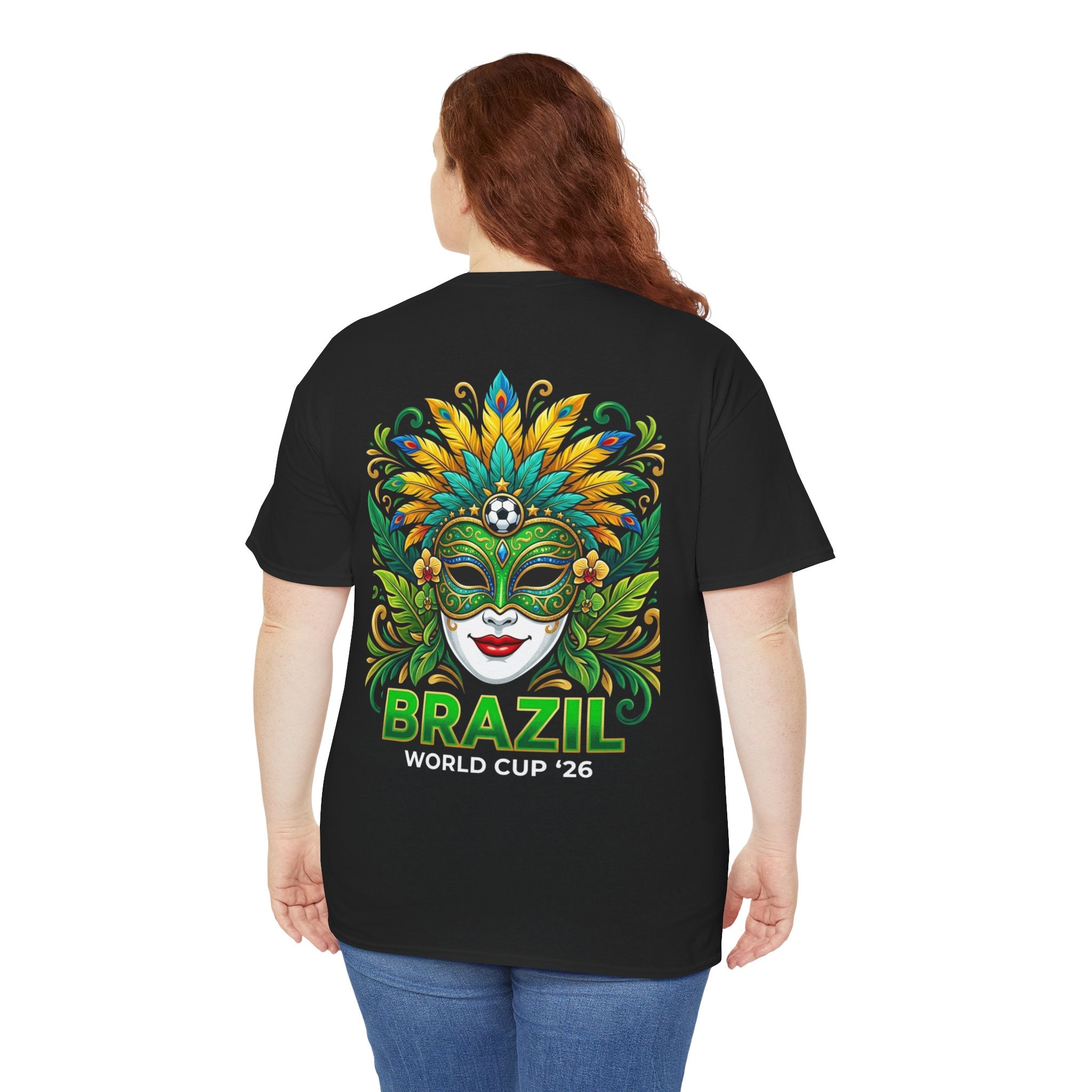 Brazil Carnival Mask Tee | World Cup '26 Soccer Floral Headdress