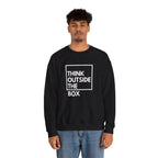 Think Outside The Box Sweatshirt | Graphic Typography Crewneck