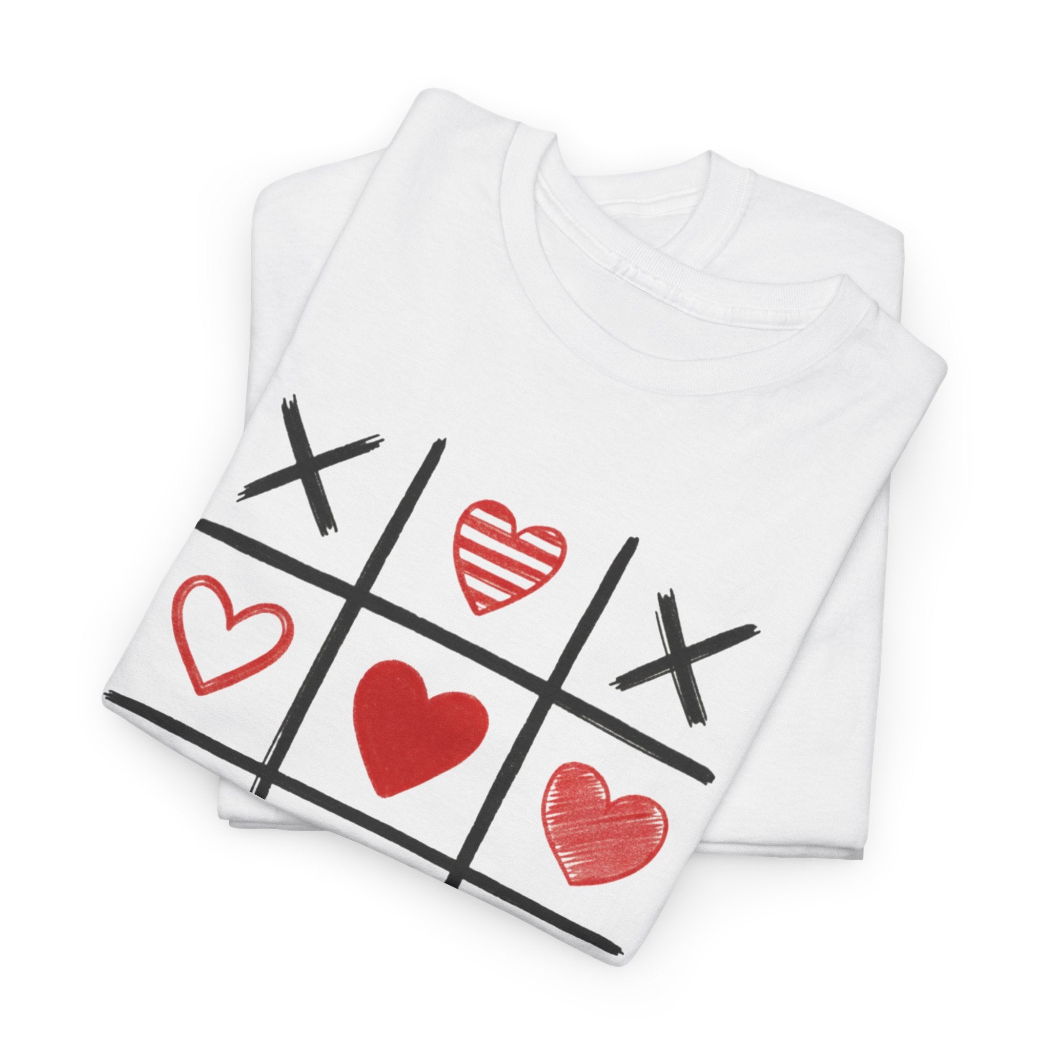 Valentine's Day Love Wins Tic Tac Toe Heart Graphic T-Shirt