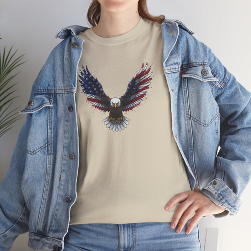 American Flag Eagle T-Shirt | Patriotic Flying Bald Eagle Tee