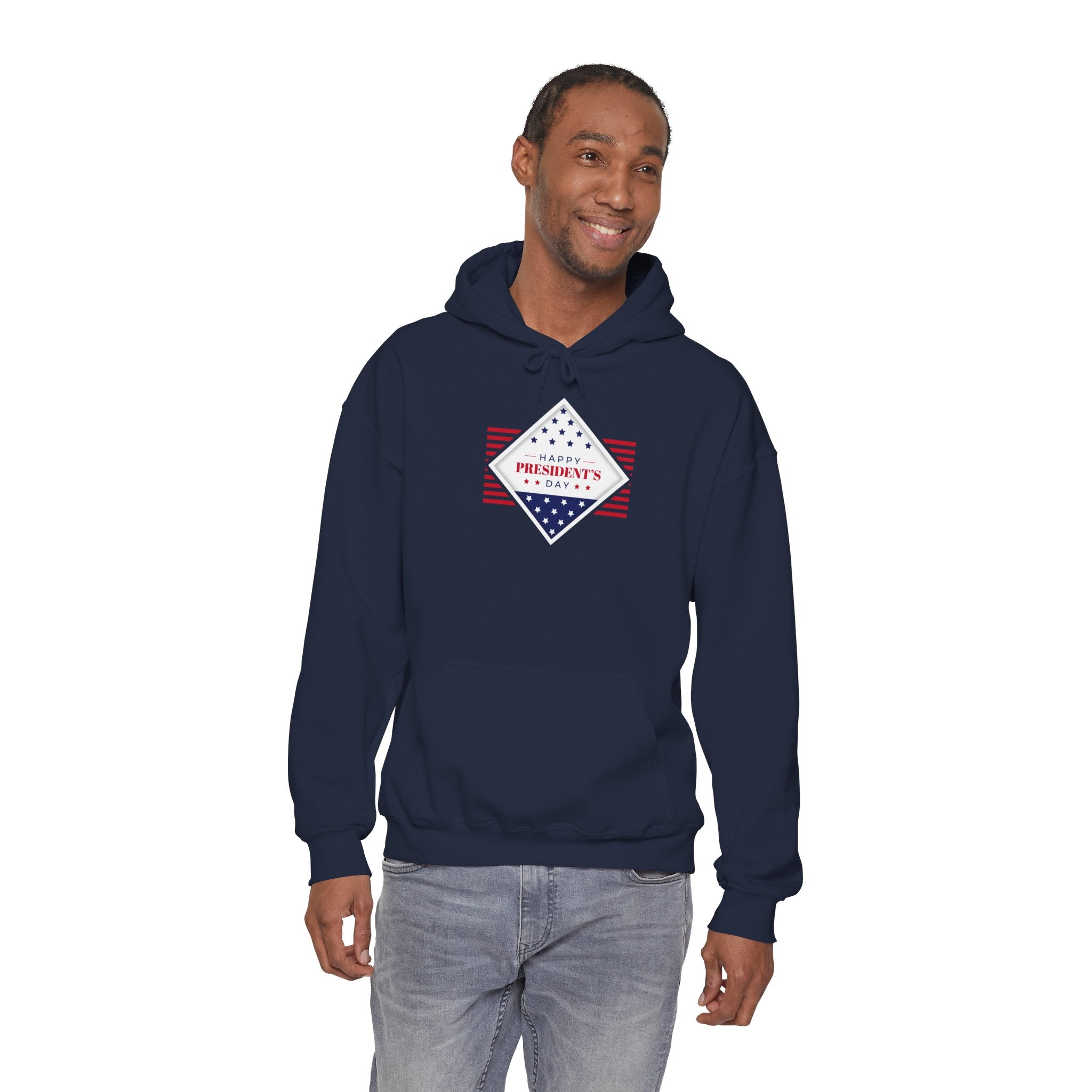 Presidents Day Diamond Flag Hoodie | Patriotic Red White Blue