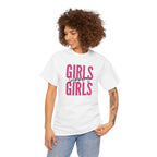Girls Support Girls T-Shirt | Feminist Pride Tee, Pink Typography