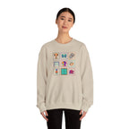 Sports Icons grid Crewneck Sweatshirt | soccer, trophy, cleats, whistle