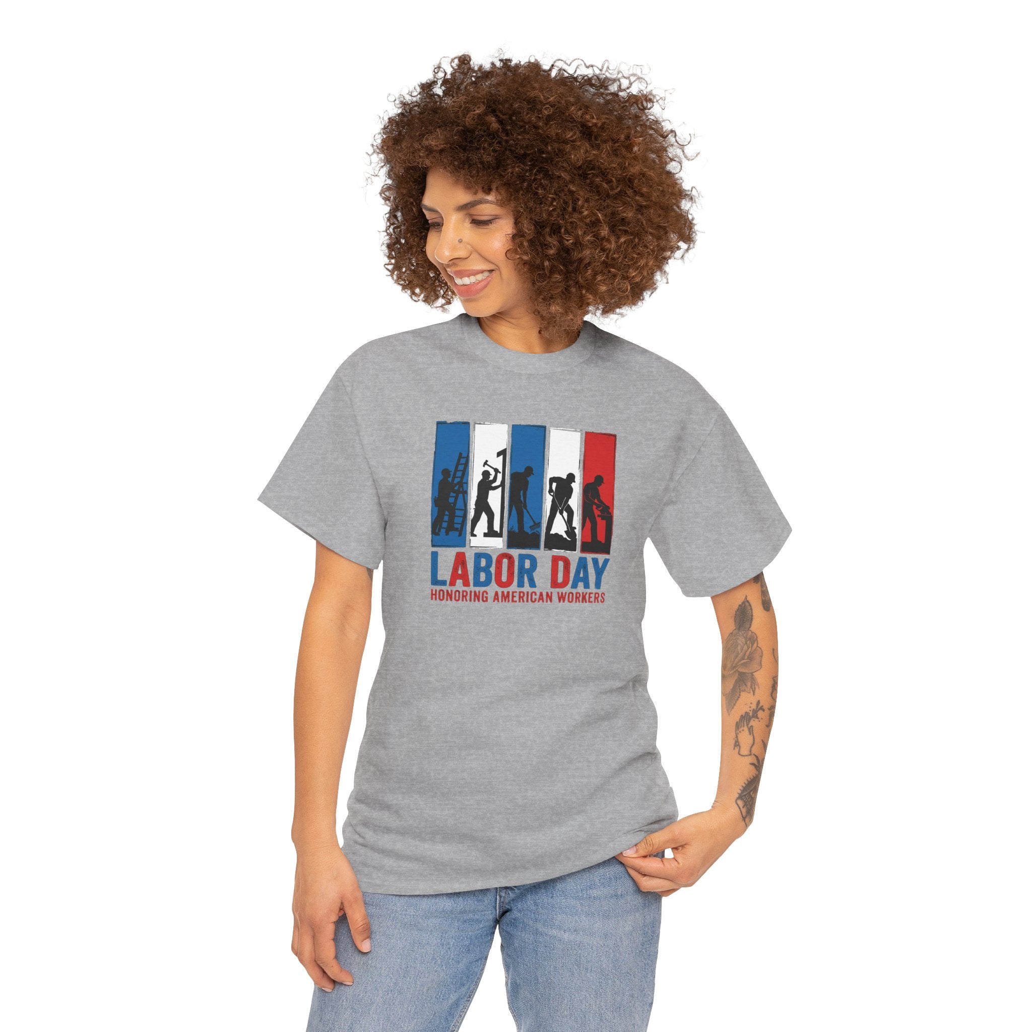 Labor Day American Workers T-Shirt | Patriotic Red White Blue