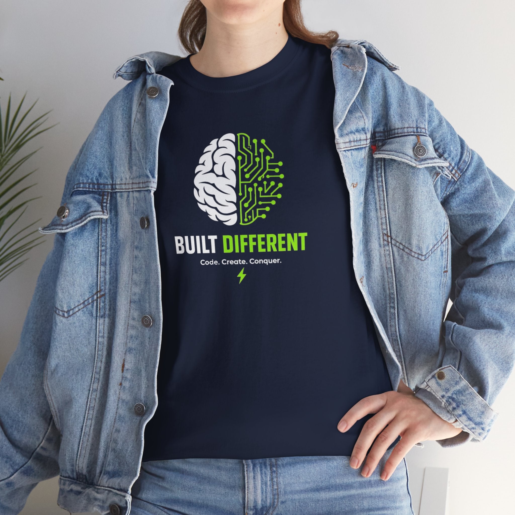 Built Different Brain graphic tee | Tech Mindset T-Shirt