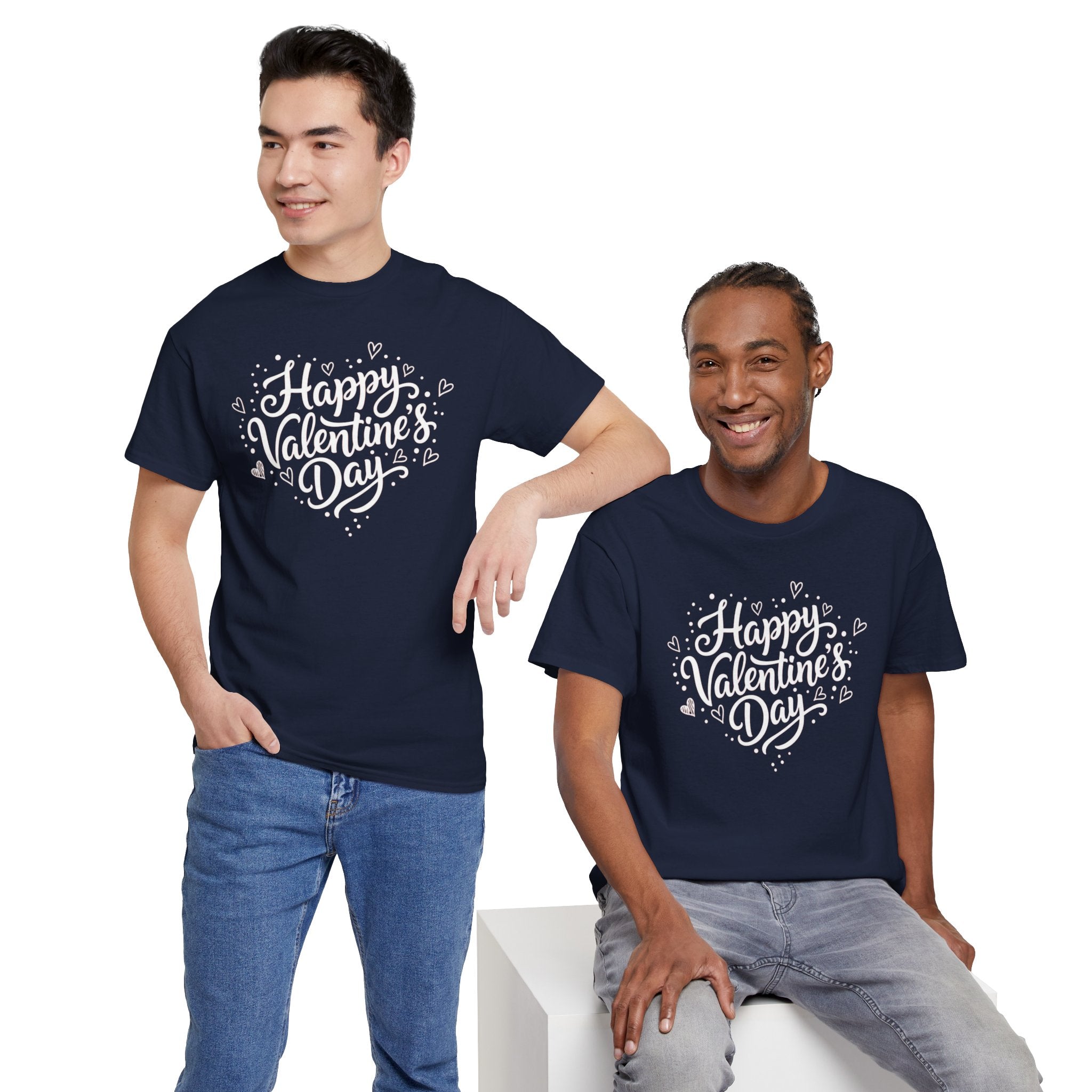 Happy Valentine's Day T-Shirt | Heart Script Design, Valentine's Apparel