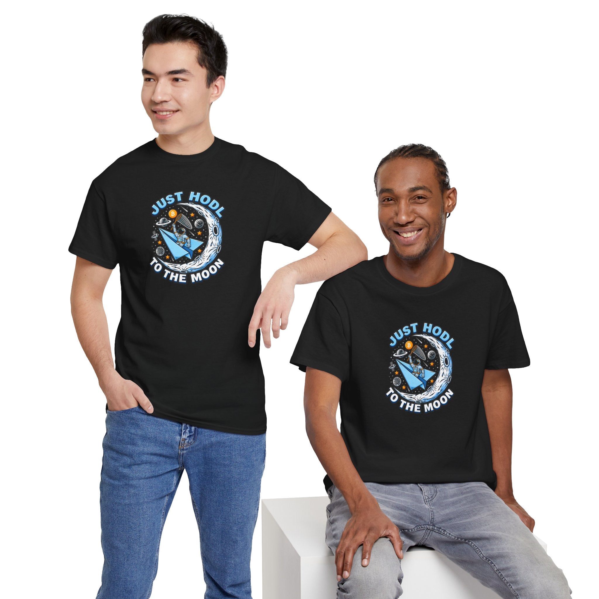 Just HODL to the Moon T-Shirt | Crypto Rocket Moon Graphic Tee