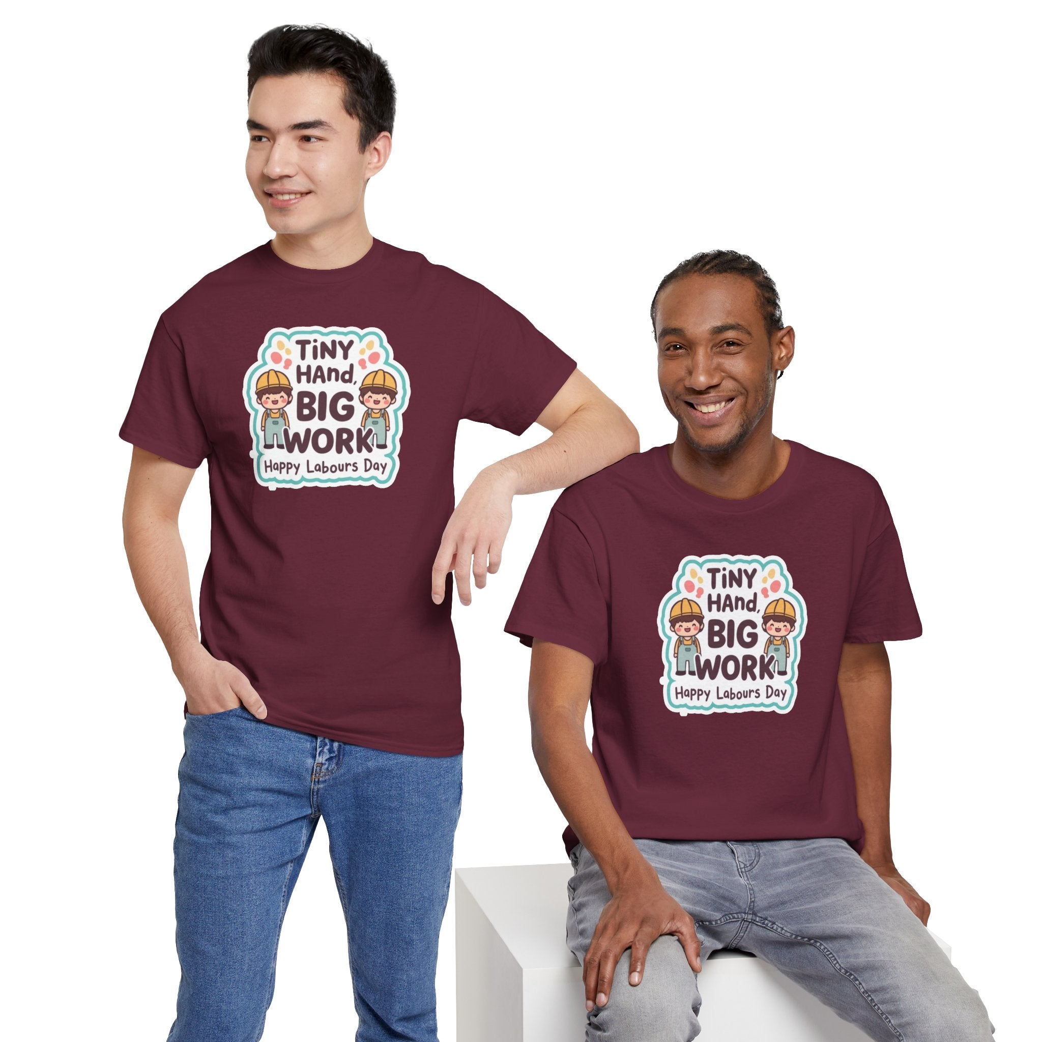 Tiny Hand Big Work T-Shirt | Happy Labour Day Kids Construction Graphic