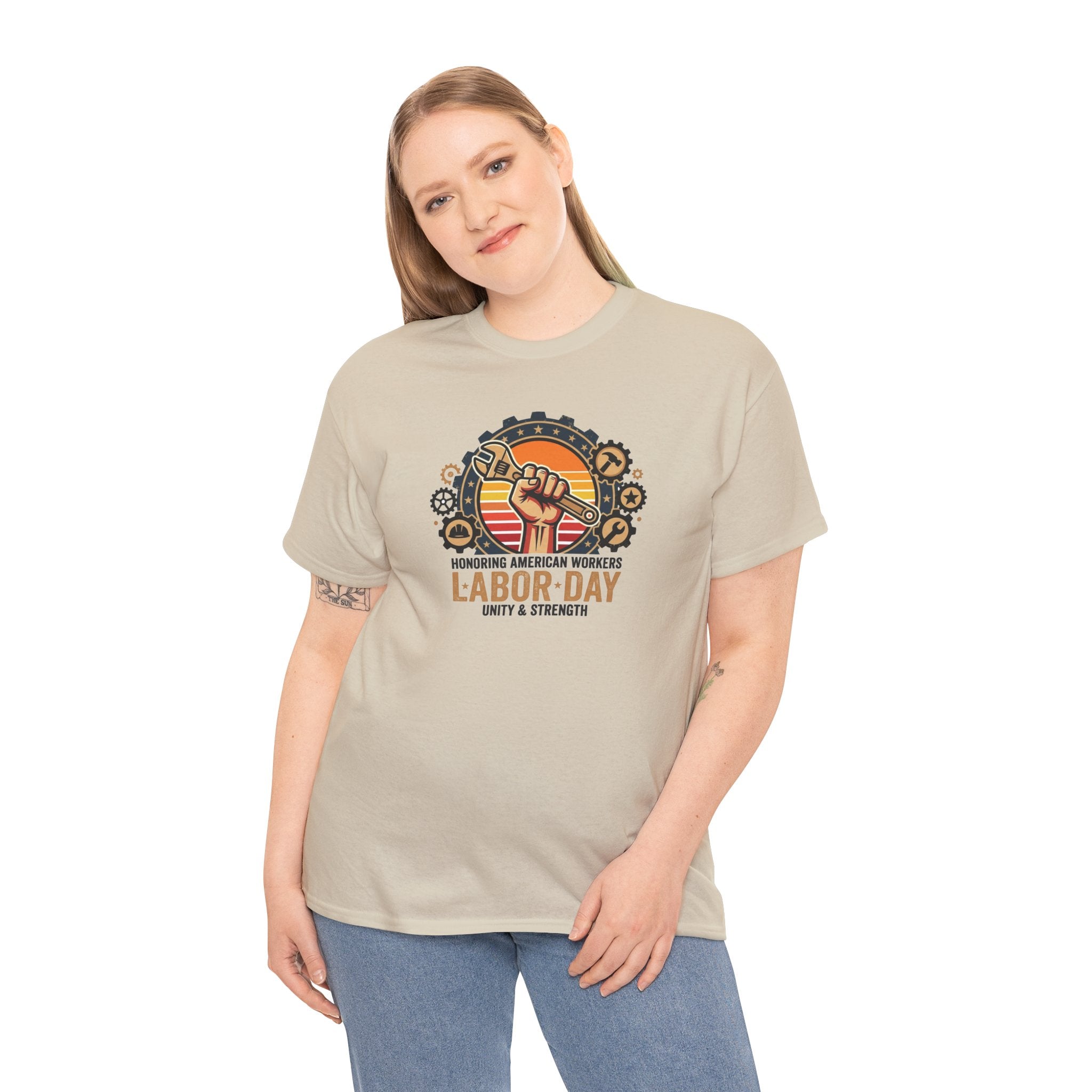 Labor Day Fist and Gears Tee | Honoring American Workers, Unity & Strength