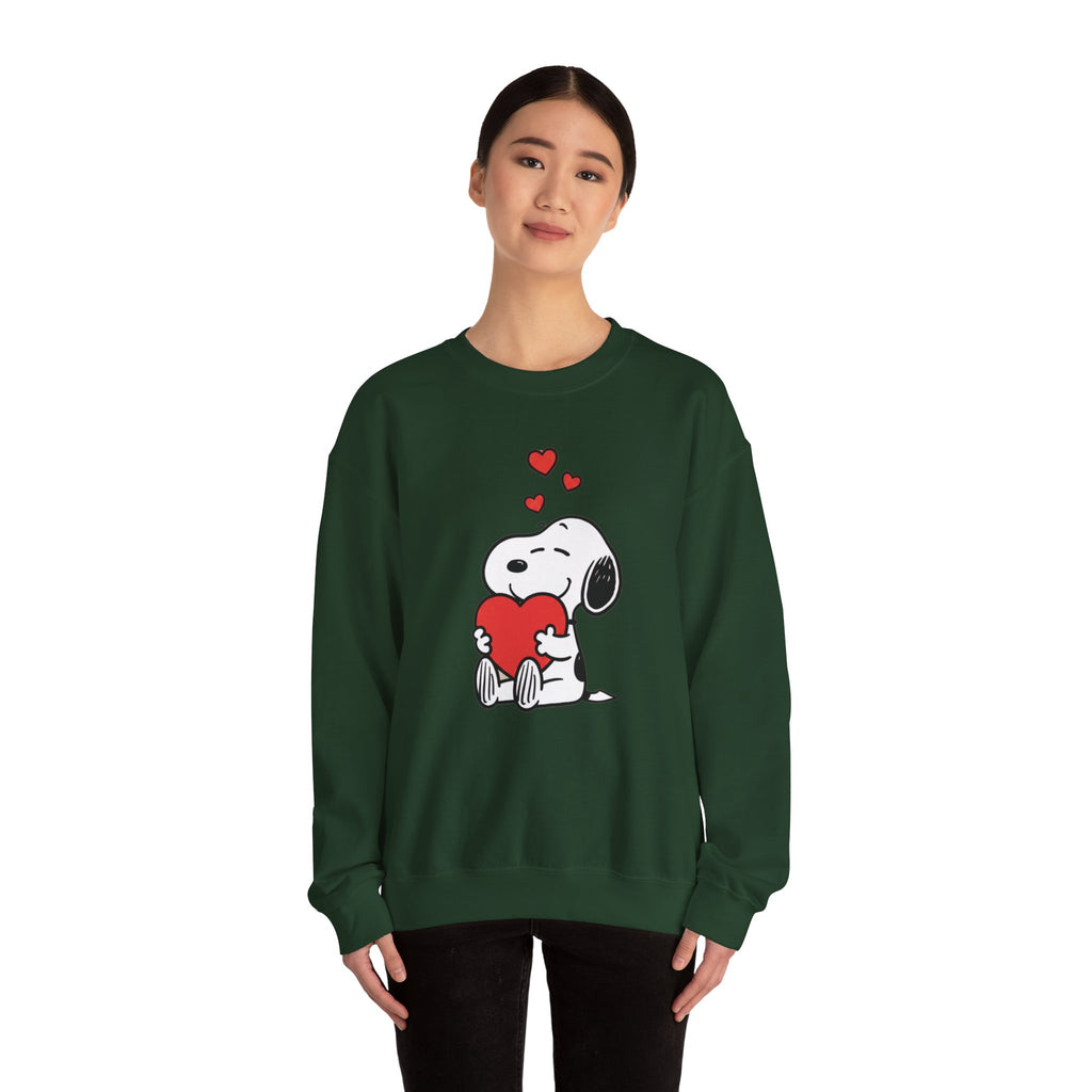 Valentine's Day Snoopy Holding Heart Sweatshirt | Valentine Peanuts Crewneck