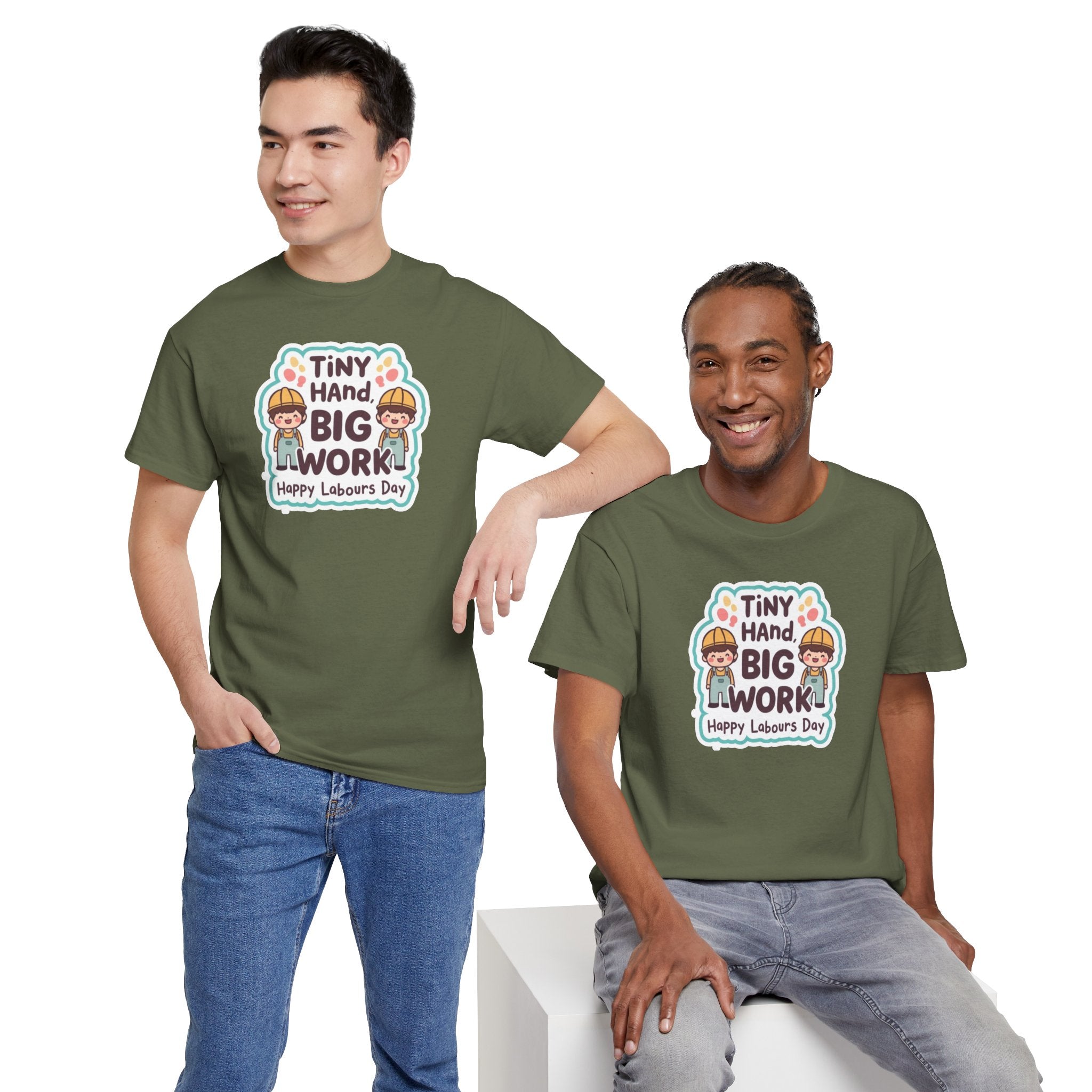 Tiny Hand Big Work T-Shirt | Happy Labour Day Kids Construction Graphic