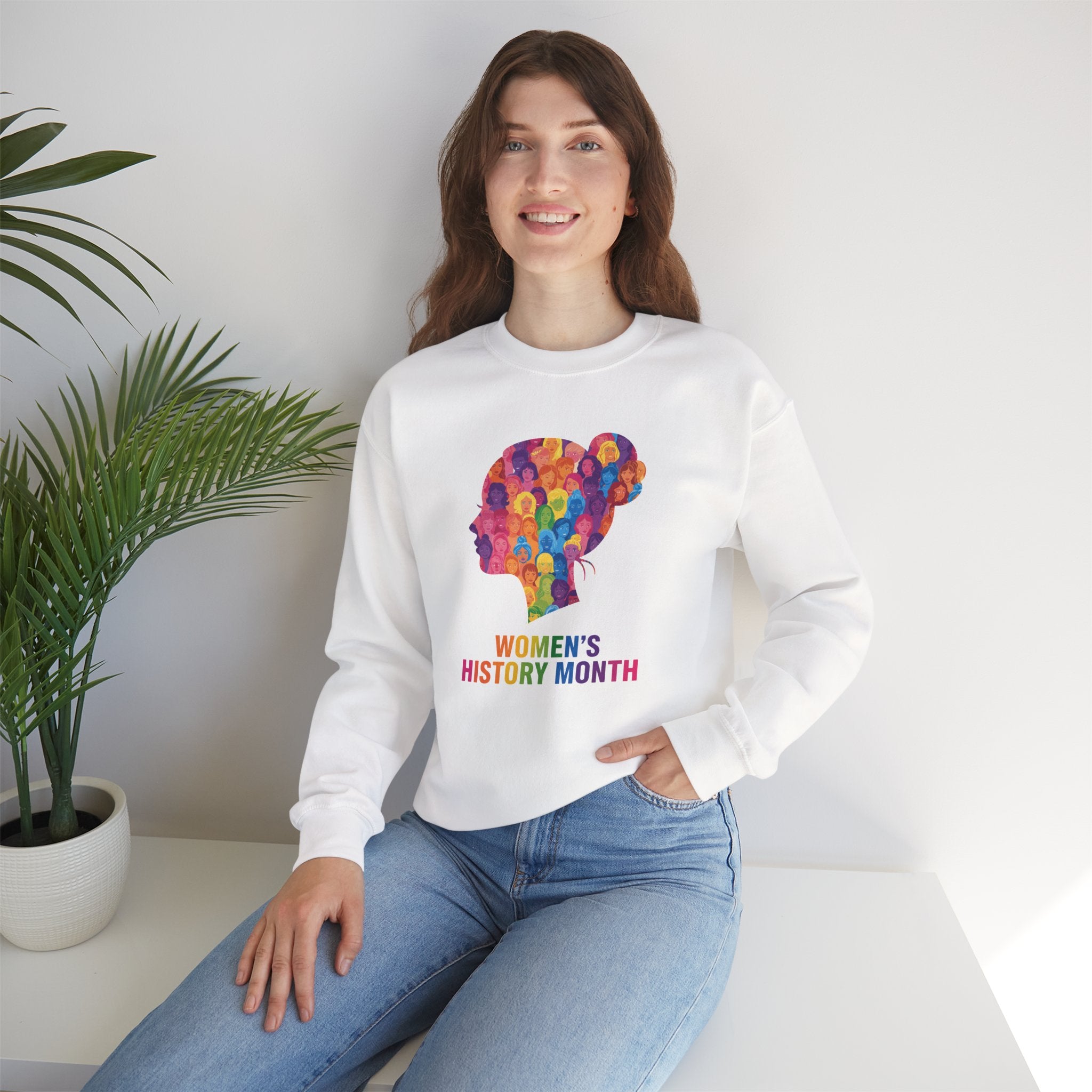 Women's History Month silhouette Sweatshirt | Colorful profile design