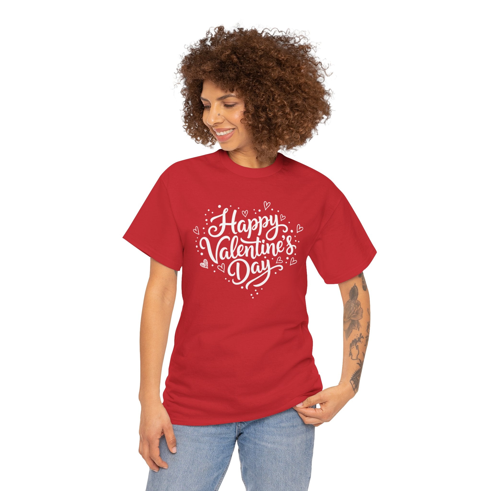Happy Valentine's Day T-Shirt | Heart Script Design, Valentine's Apparel