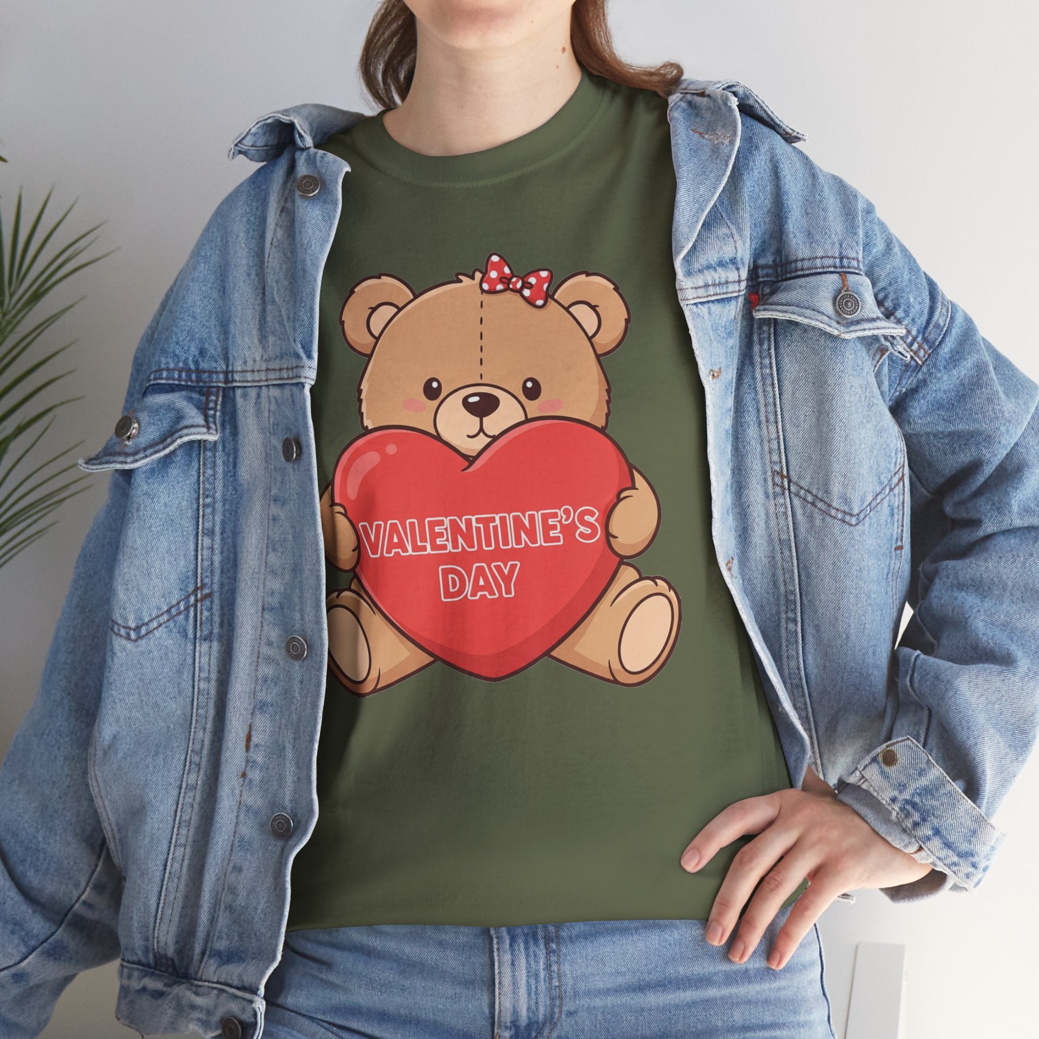 Teddy Bear Holding Heart T-Shirt | Valentine's Day Cute Bear Tee