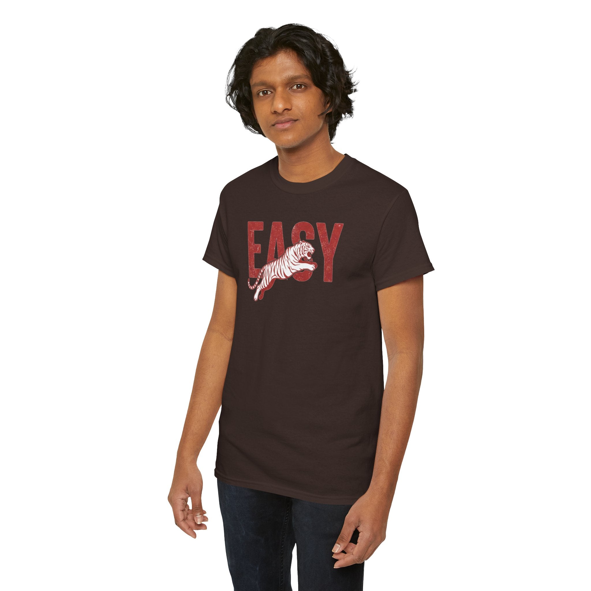 Easy Tiger T-Shirt | Retro Red Text with Tiger Graphic