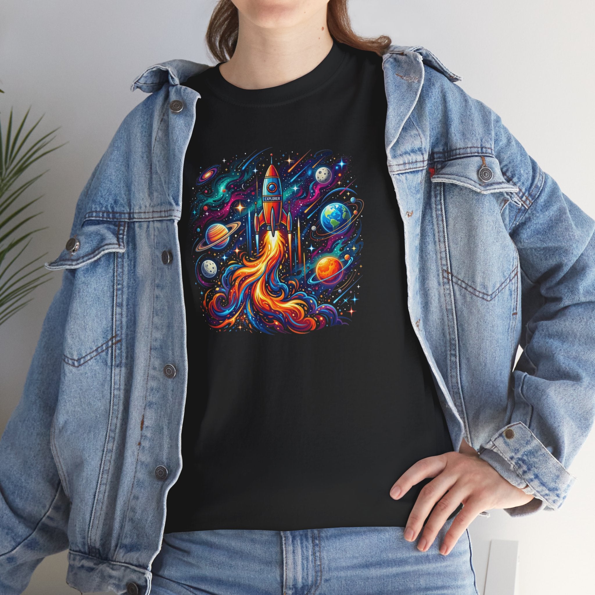 Galaxy Fox, T-Shirt | Cosmic Fox Illustration, Colorful Space Art