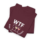 WTF Wine Tasting Friends Tee | Wine Glasses Logo T-Shirt