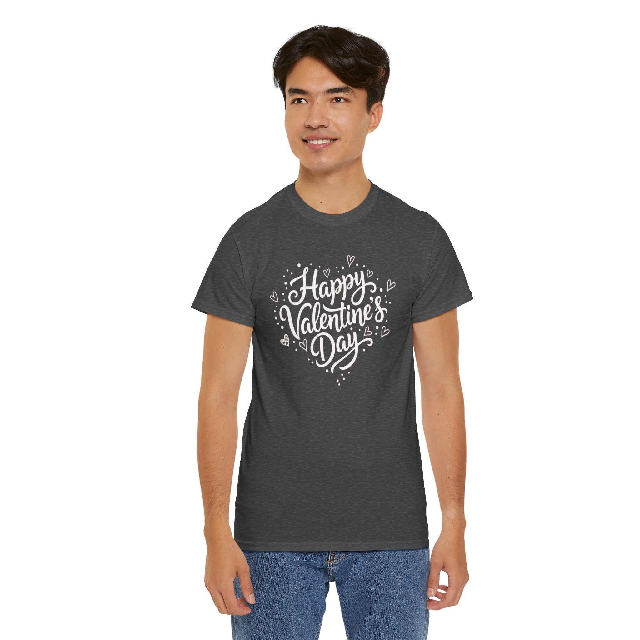Happy Valentine's Day T-Shirt | Heart Script Design, Valentine's Apparel