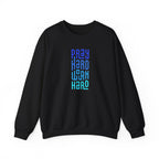 Pray Hard Work Hard Sweatshirt | Inspirational Vertical Typography