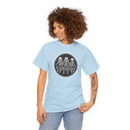 Three Sitting Skeletons Tee | Skull Circle Illustration, Halloween Shirt
