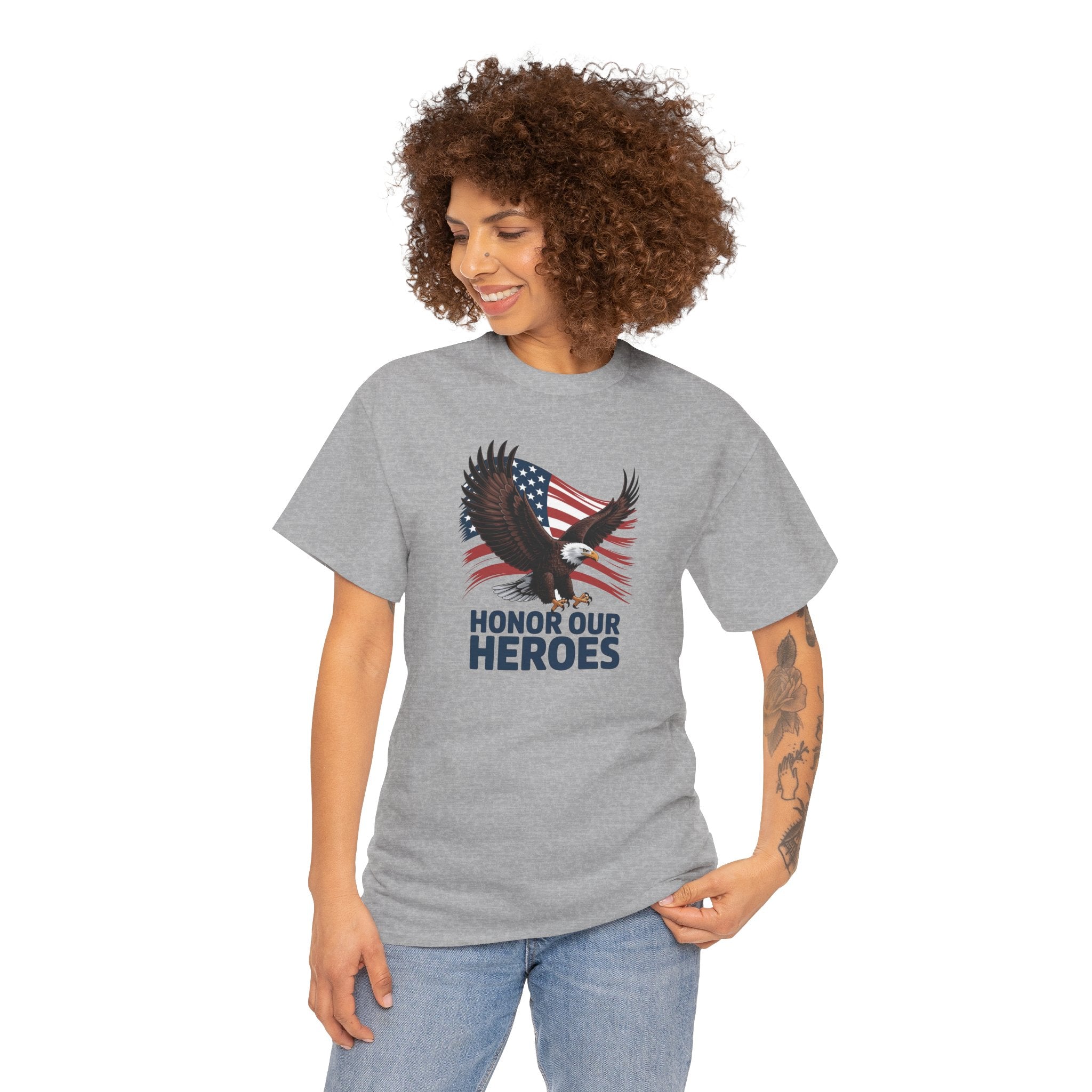 Honor Our Heroes Eagle T-Shirt | American Flag Patriotic Tee