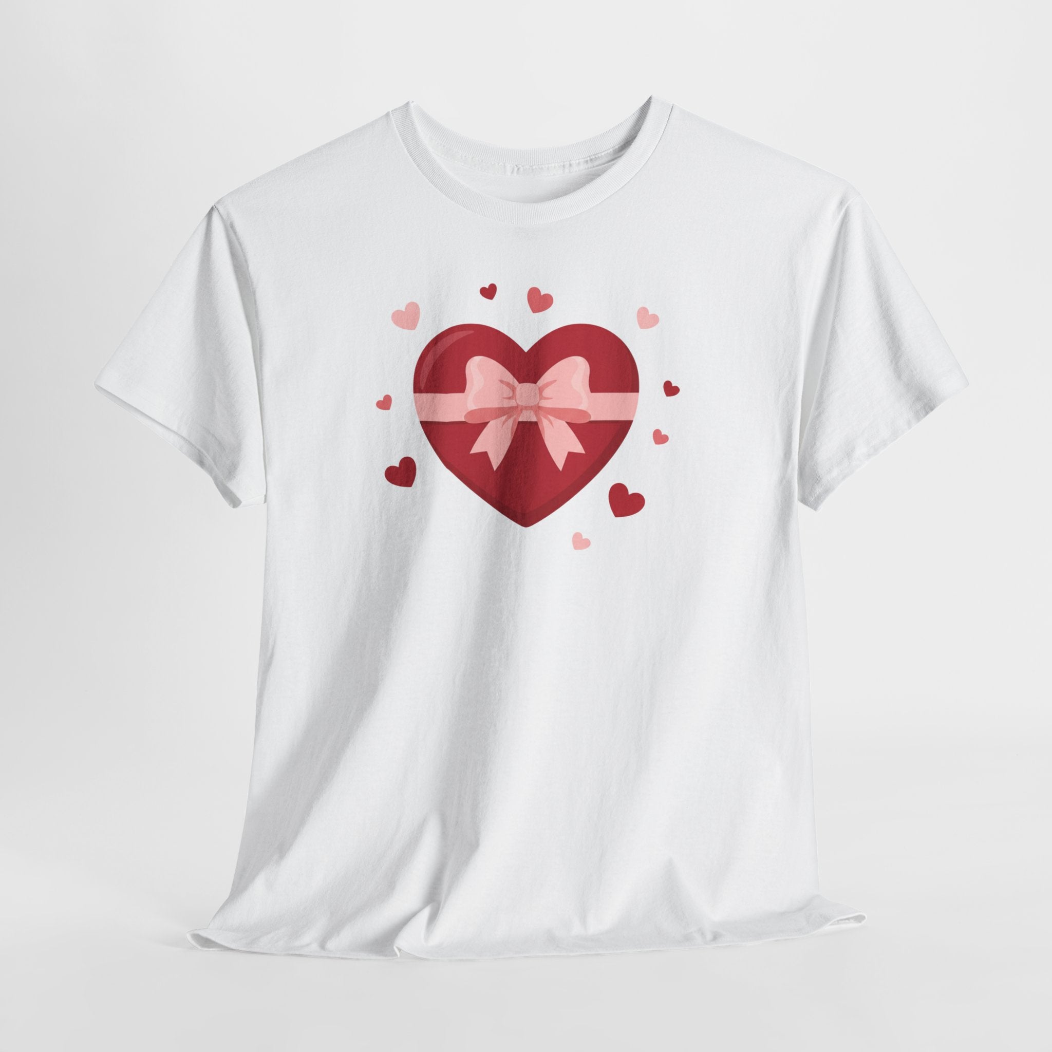 Heart Gift Box Tee | Valentine's Day Heart with Bow T-Shirt