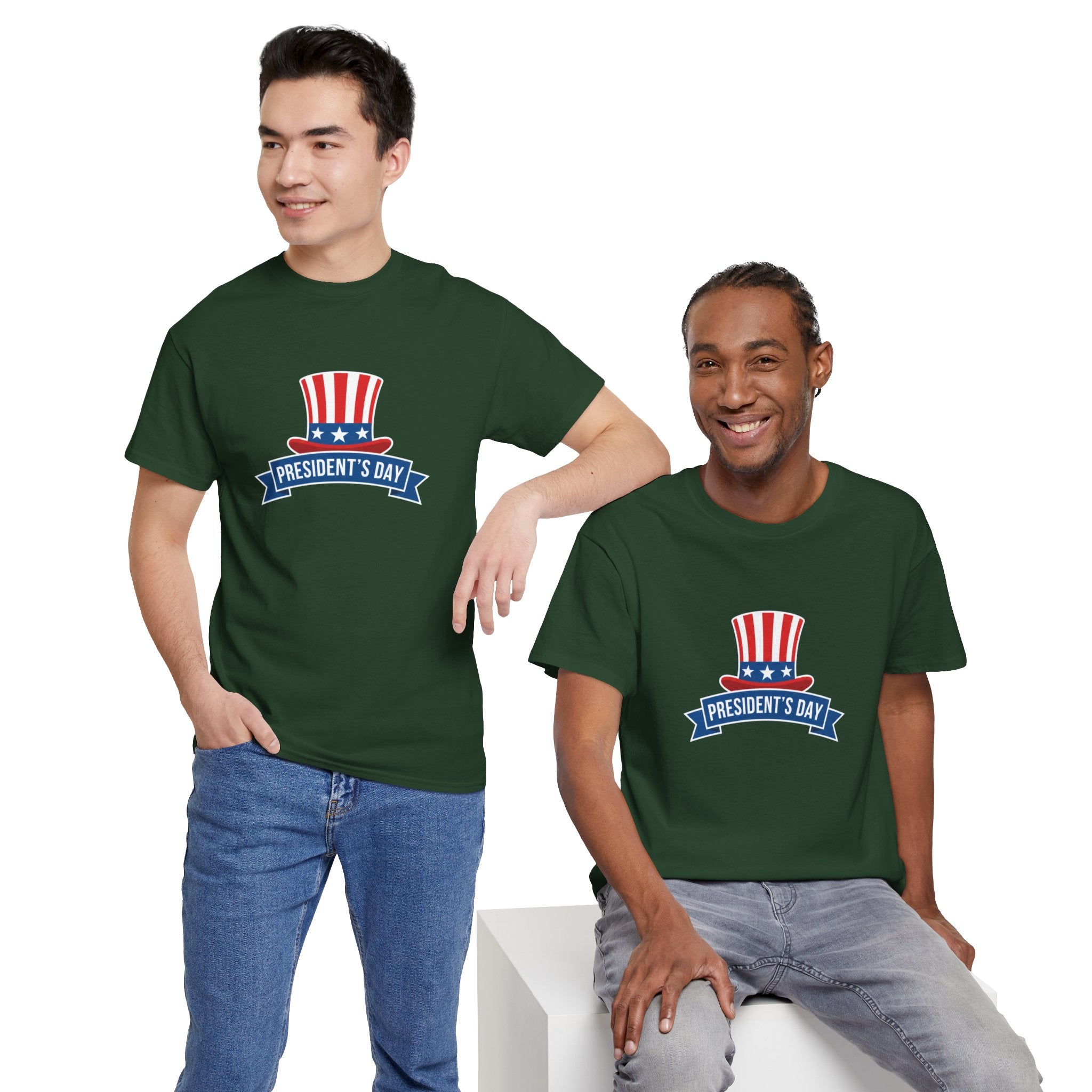 President's Day top hat T-Shirt | Patriotic Presidents Day tee, USA flag stars stripe design