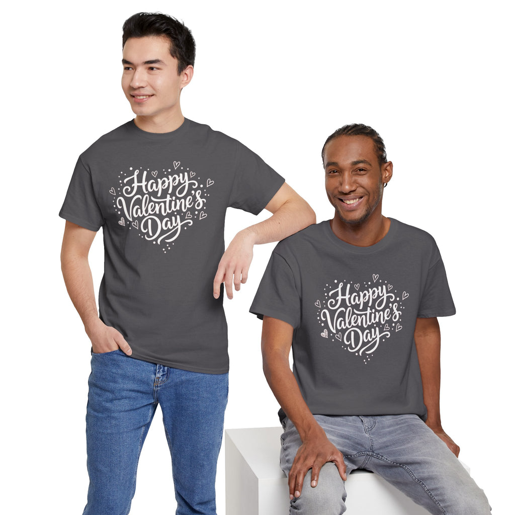 Happy Valentine's Day T-Shirt | Heart Script Design, Valentine's Apparel