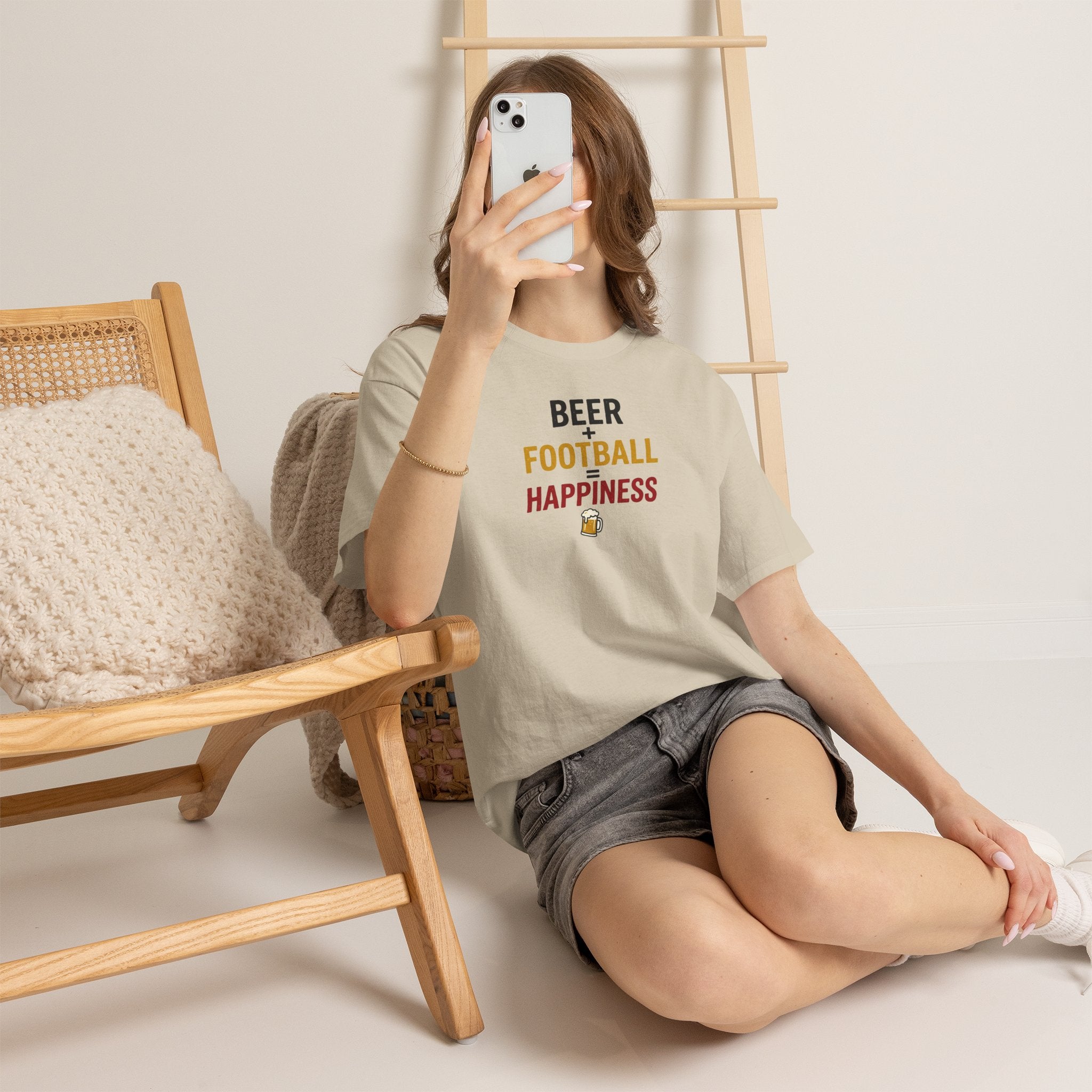 Beer + Football = Happiness T-Shirt | Football Fan Tee, Beer Lover Shirt