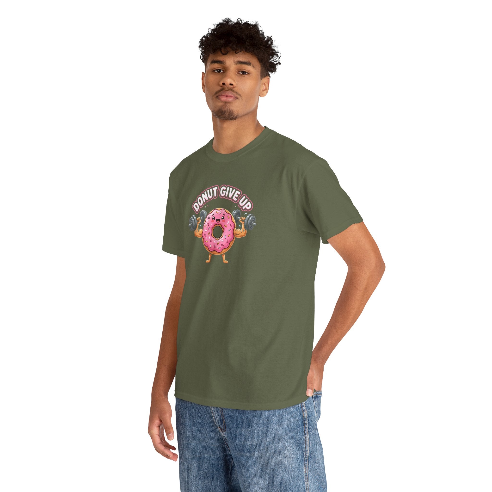 Donut Give Up donut graphic tee | Motivational Fitness Shirt