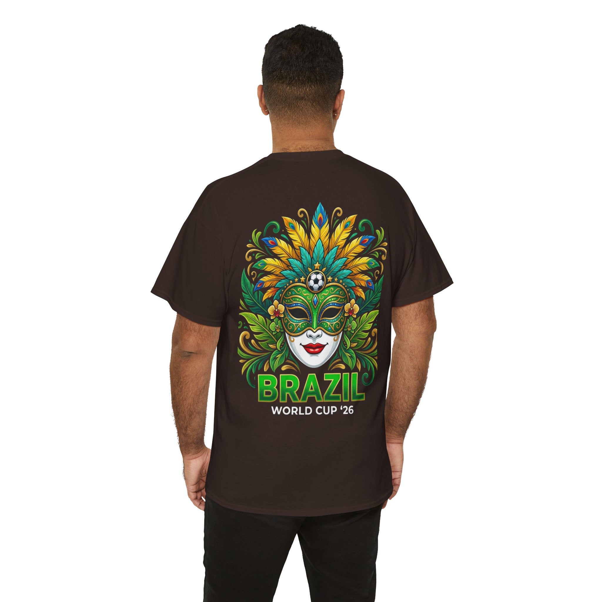 Brazil Carnival Mask Tee | World Cup '26 Soccer Floral Headdress