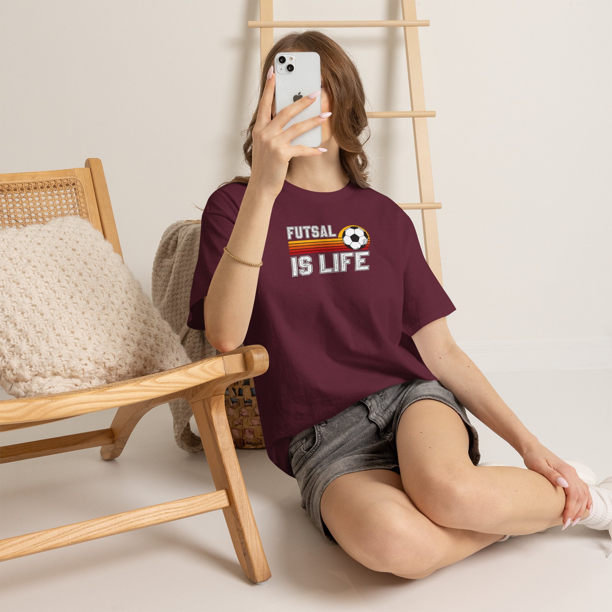 Futsal Is Life Tee | Retro Soccer Ball Stripe Design