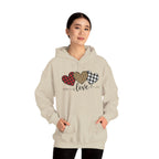 Valentine's Day Hoodie | Love Script Arrow with Plaid Leopard Heart