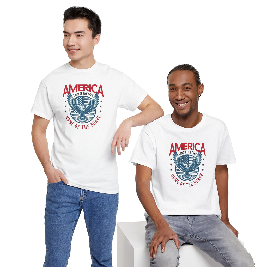 America Land of the Free Home of the Brave Eagle Patriotic T-Shirt
