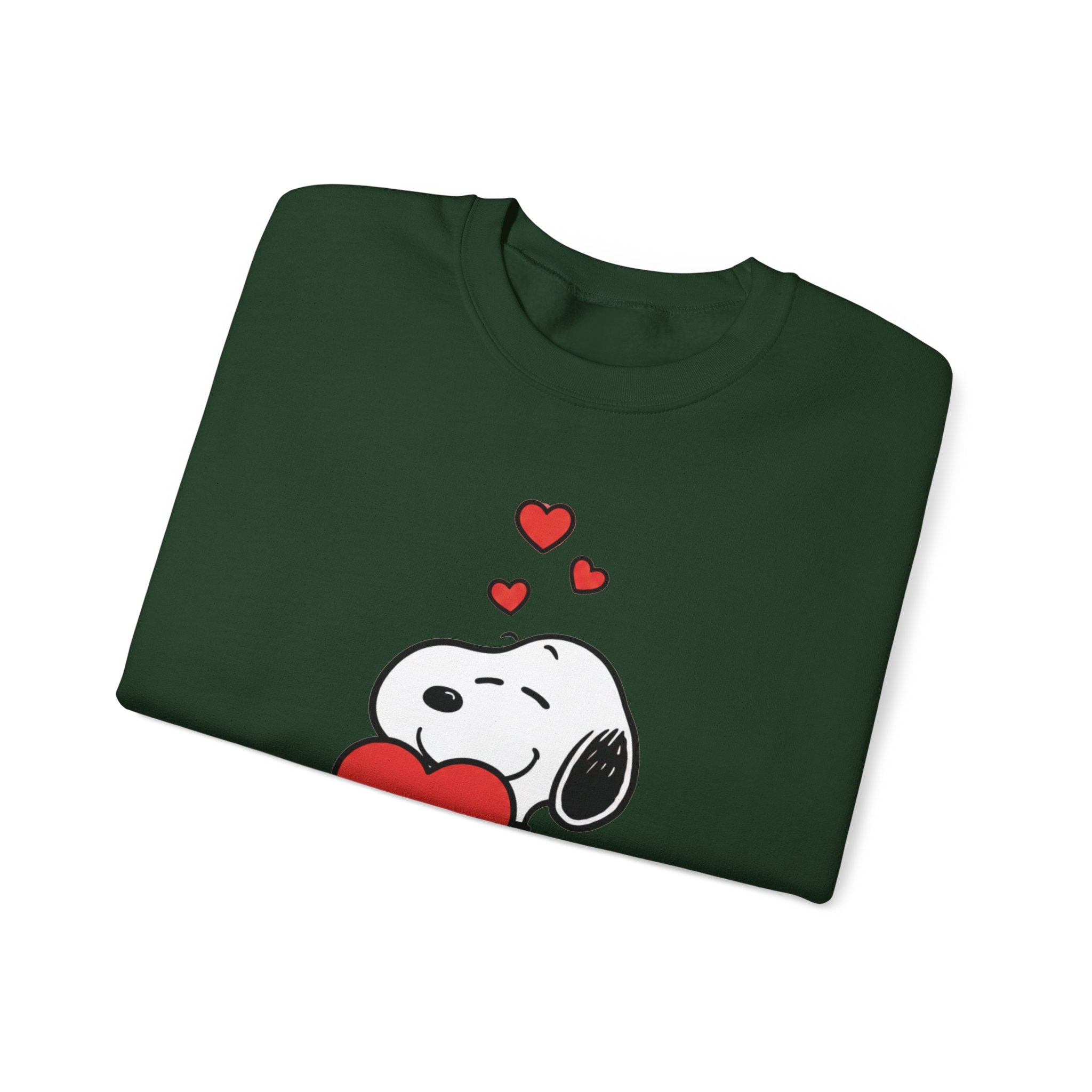 Valentine's Day Snoopy Holding Heart Sweatshirt | Valentine Peanuts Crewneck