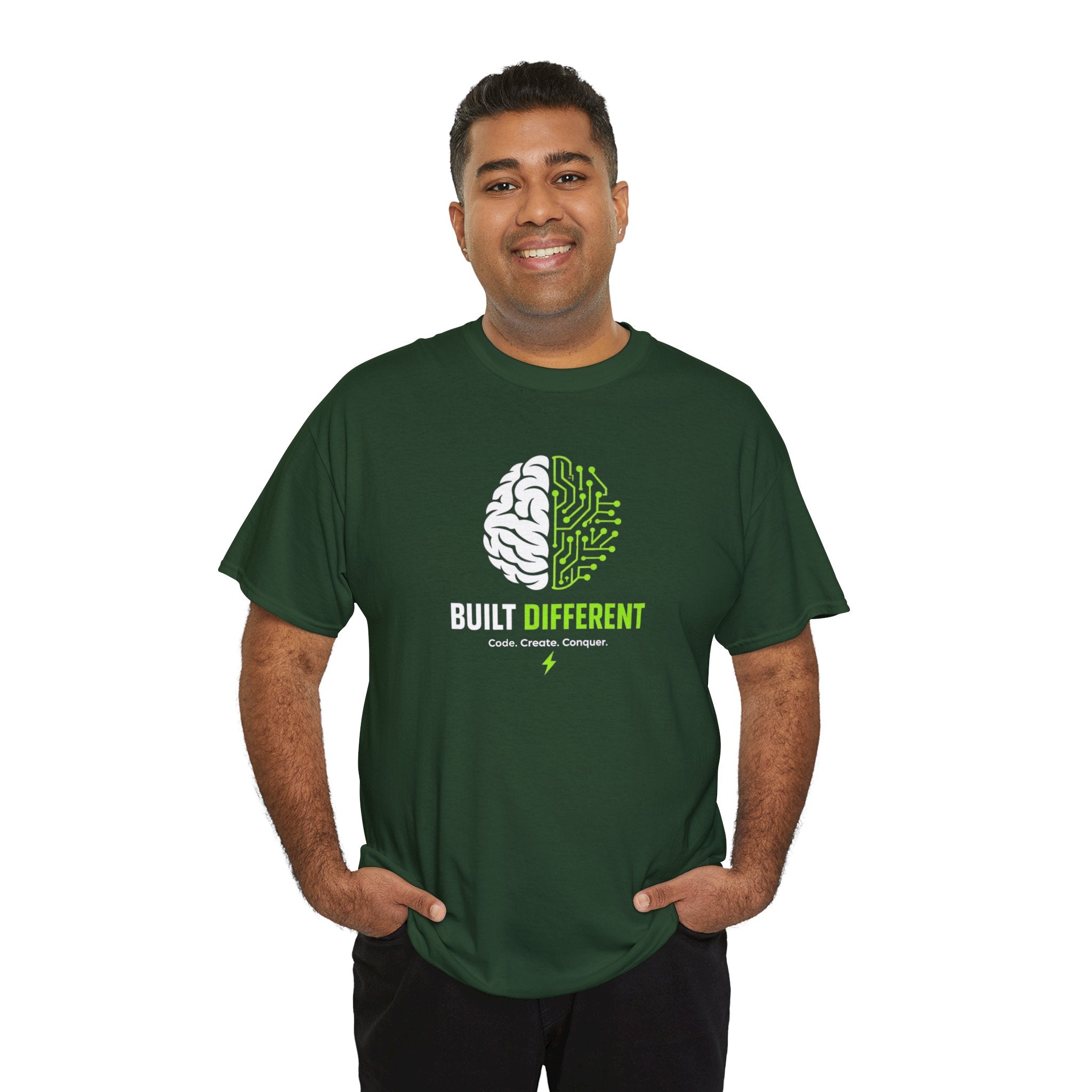 Built Different Brain graphic tee | Tech Mindset T-Shirt