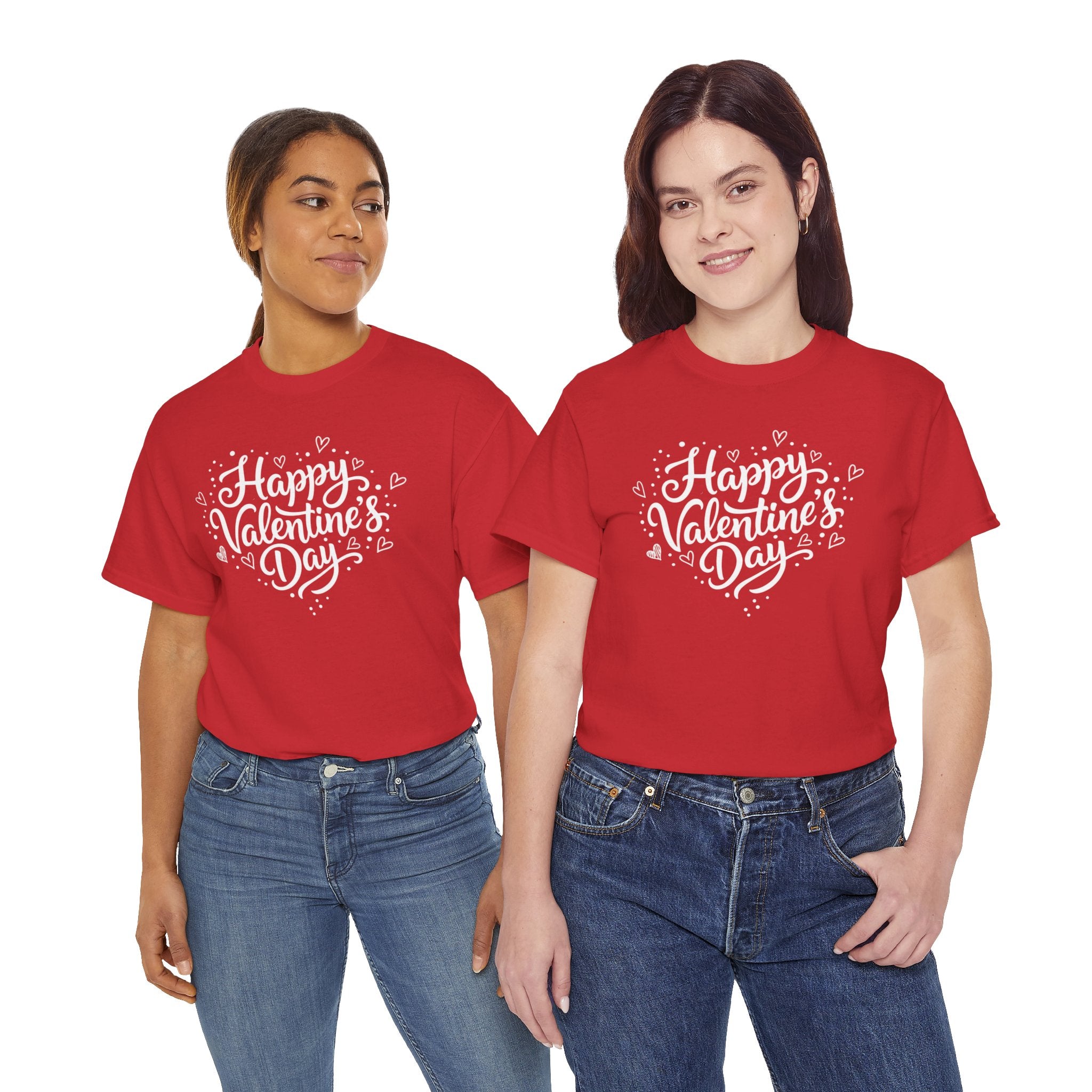 Happy Valentine's Day T-Shirt | Heart Script Design, Valentine's Apparel