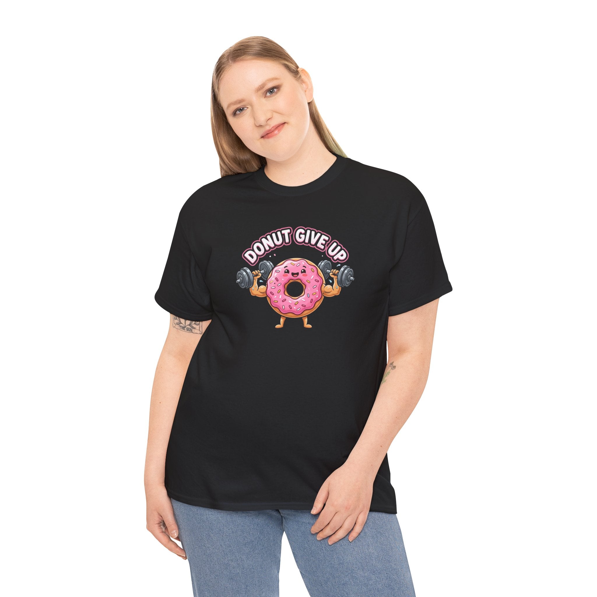 Donut Give Up donut graphic tee | Motivational Fitness Shirt