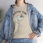 Quittin' Time Champagne Glass Illustration Tee | Retro Cocktail Shirt