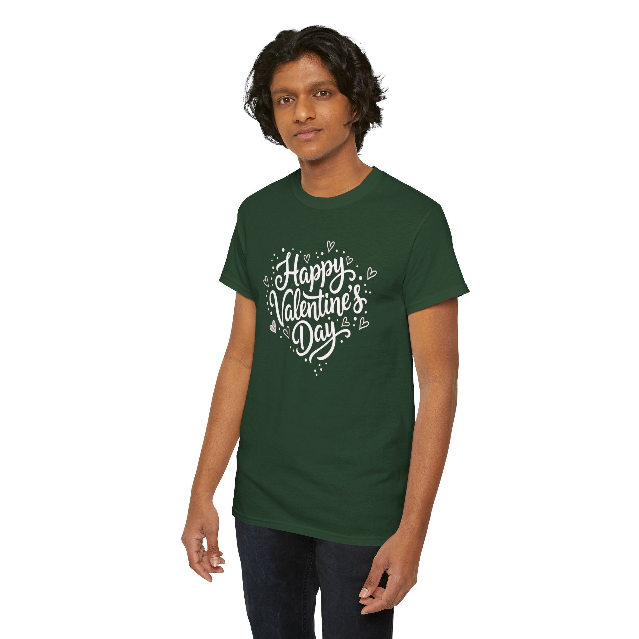 Happy Valentine's Day T-Shirt | Heart Script Design, Valentine's Apparel