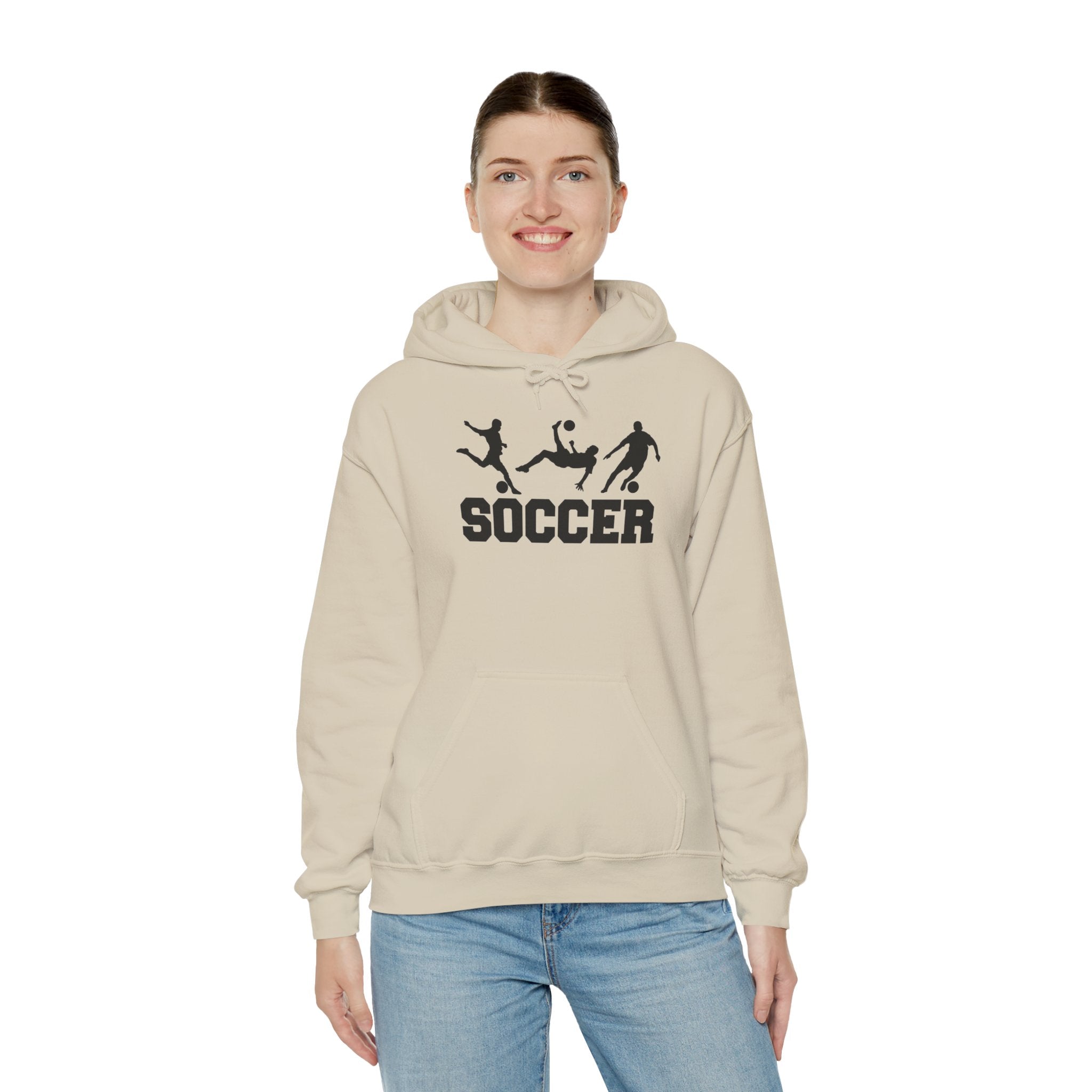 Soccer Silhouette Players Hoodie | Soccer Hooded Sweatshirt